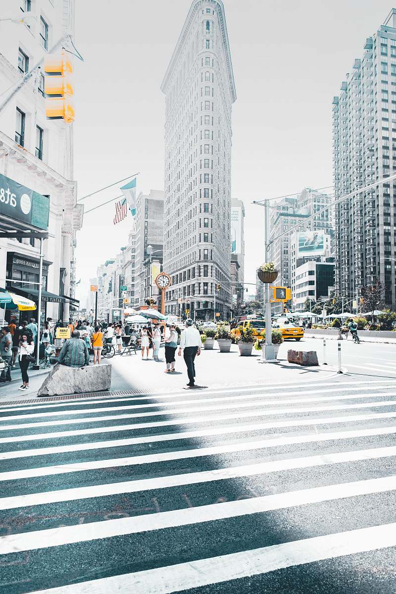 united states man crossing pedestal lane city
